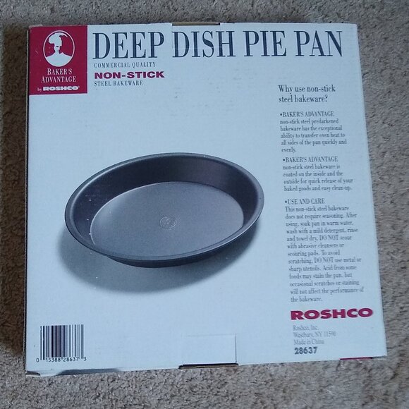 Baker Advantage by Roshco Deep Dish pie Pan 9.5" New - Picture 2 of 2